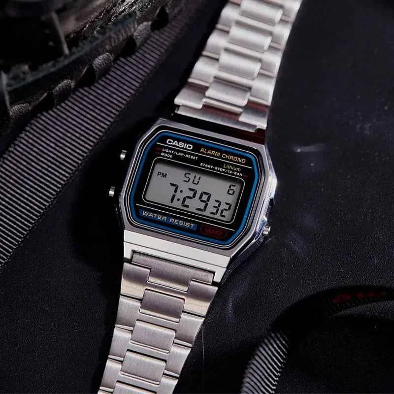 Casio A158WA-1D Retro Classic Small Square Multifunctional Sports Watch LED Digital Display Waterproof Electronic Wristwatch