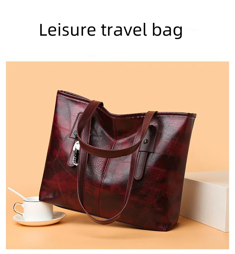 Trendy Women's  New Large Capacity Tote Bag with Horizontal Square Zipper Single Shoulder Handbag