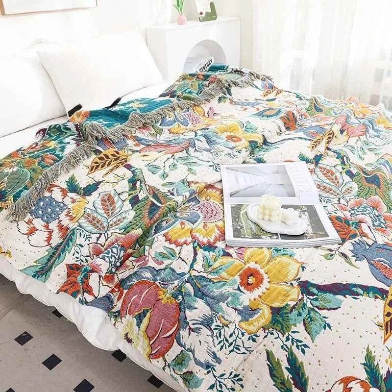 Cotton Gauze Blanket Lightweight Summer Air Conditioning Quilt Breathable Multi-Layer Towel Blanket for Bed Sofa Adult Couple
