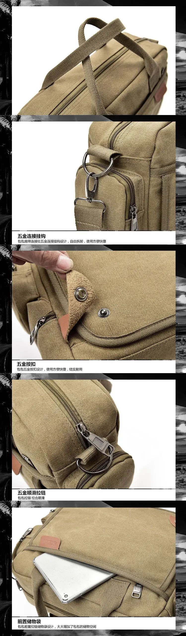Men's Large Canvas Crossbody Satchel Bag – Travel & Casual Shoulder Bag