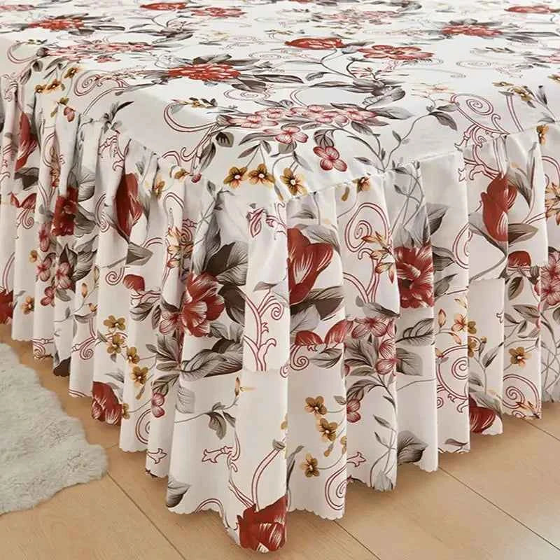 3pcs set Floral Style Bed Skirt and Pillowcase Ruffles Bed Cover Home Soft Bedspread Skirt Style Bed Linen 침대스커트