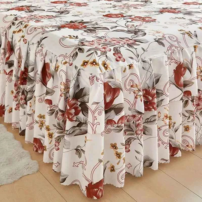 3pcs set Floral Style Bed Skirt and Pillowcase Ruffles Bed Cover Home Soft Bedspread Skirt Style Bed Linen 침대스커트