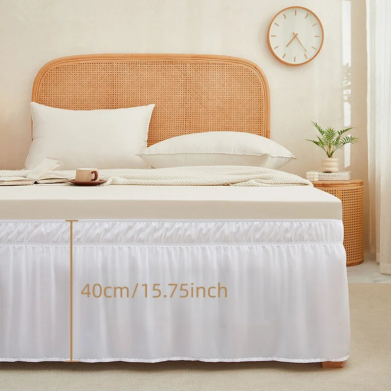 1PC Ruffled Bed Skirts with Ruffles - Double Layers, 200cm x 180/120cm, Wrinkle & Fade Resistant Fabric