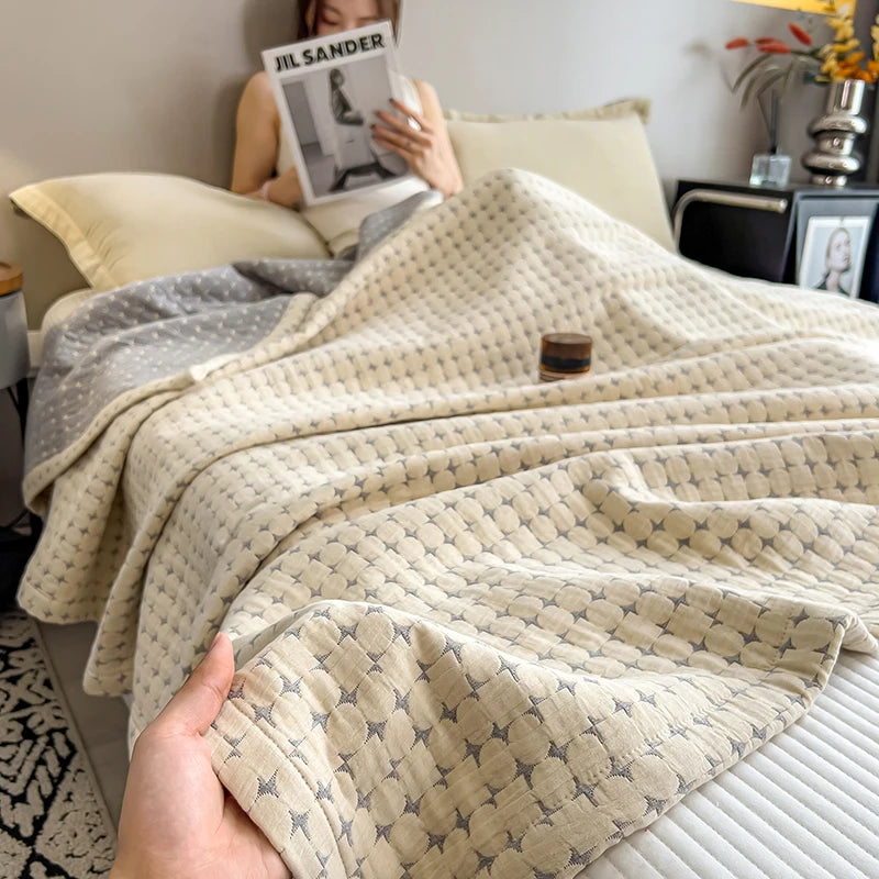 Experience Ultimate Comfort with Our Luxury Cotton Throw Blanket