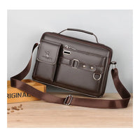 Men's PU Leather Crossbody Messenger Bag – Vintage Shoulder Bag