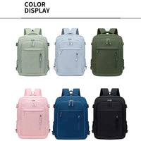 180 °   Open Cabin Backpack, Airline Approved Carry on Nylon Bag with Shoe Compartment for Flight, Business & Weekend Trips