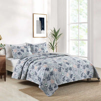 Transform Your Bedroom with the Ultra Soft Floral Coverlet Bedding Set - 3 Pieces Patchwork Gray All Season Bedspreads