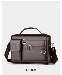 Men's PU Leather Crossbody Messenger Bag – Vintage Designer Style