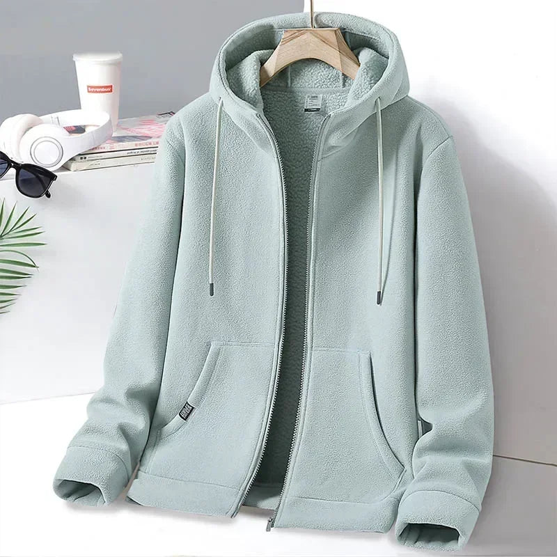 Men's Climbing Hiking Fishing Jackets Full Zip Polar Fleece Hoodie Soft Lightweight Outdoor Winter Military Coats Women Clothing