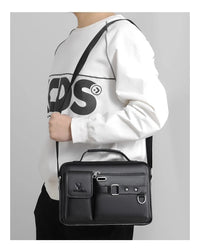 Men's PU Leather Crossbody Messenger Bag – Vintage Designer Style