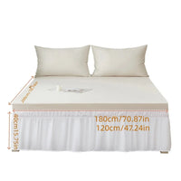 1PC Ruffled Bed Skirts with Ruffles - Double Layers, 200cm x 180/120cm, Wrinkle & Fade Resistant Fabric
