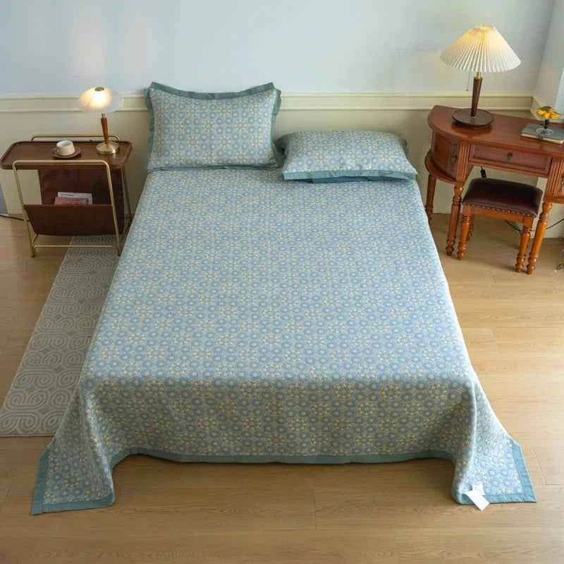 Bonenjoy 100% Cotton Bedspread Single Size Blanket Queen Size Bed Linen 침대커버 Retro Style Bed Sheets High Quality (No Pillowcase)