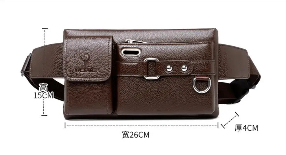 Men's PU Leather Crossbody Messenger Bag – Vintage Shoulder Bag