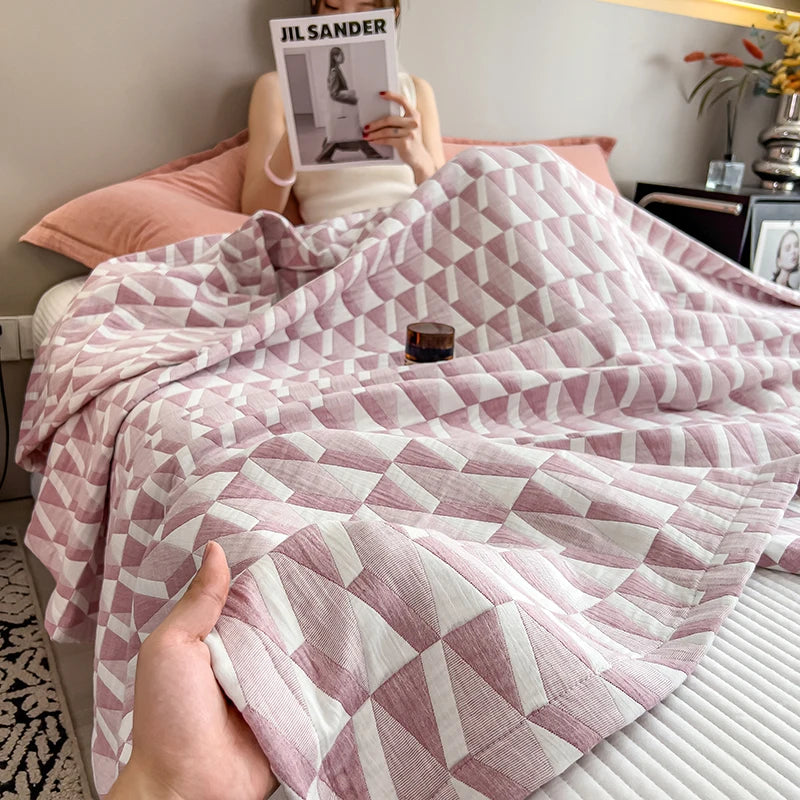 Experience Ultimate Comfort with Our Luxury Cotton Throw Blanket