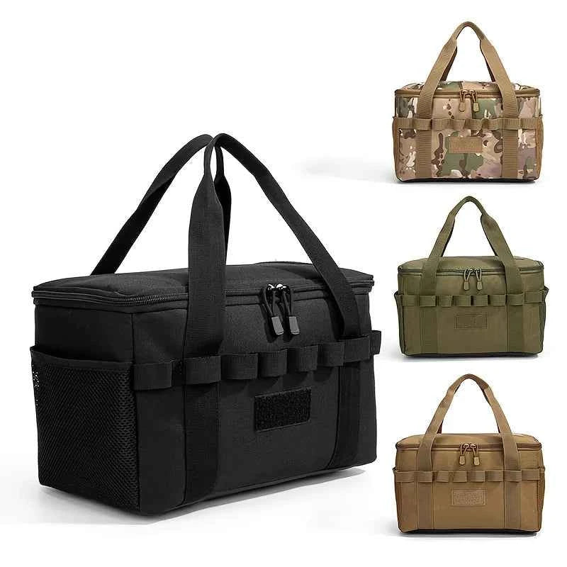 Outdoor Camping Tactical Bag - 14L Large Capacity Multi-Functional Tool & Picnic Gear Organizer with Multiple Compartments Black