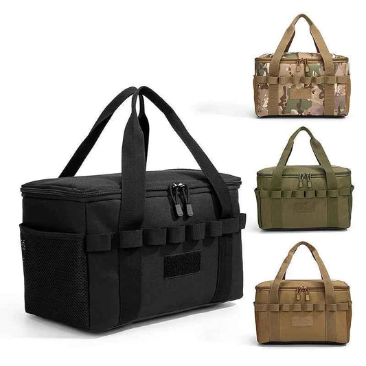 Outdoor Camping Tactical Bag - 14L Large Capacity Multi-Functional Tool & Picnic Gear Organizer with Multiple Compartments Black