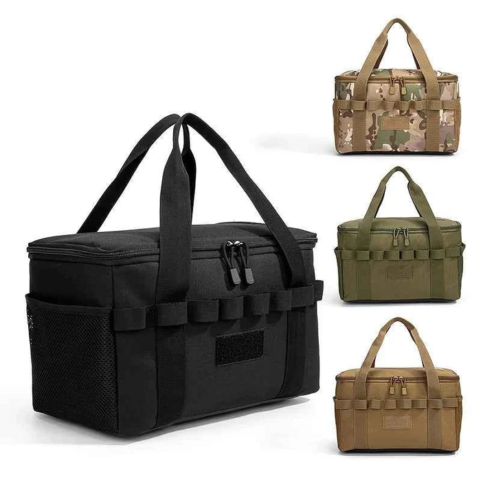 Outdoor Camping Tactical Bag - 14L Large Capacity Multi-Functional Tool & Picnic Gear Organizer with Multiple Compartments Black