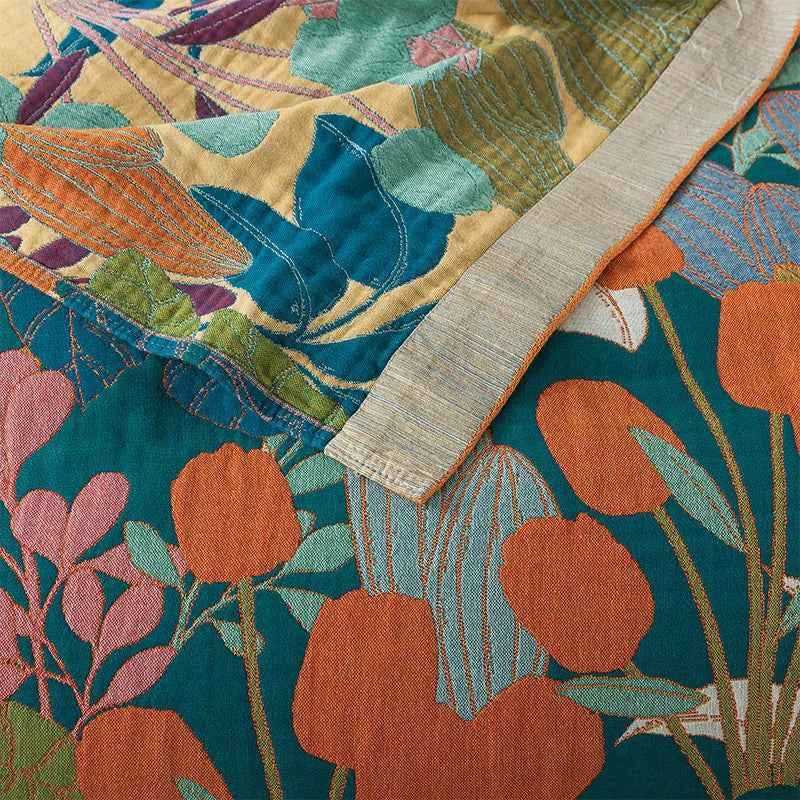 New Flowers Cotton Blanket Bedspread Single Double Home Decor Sofa Cover Summer Cooling Quilt Nap Blanket Cover Soft Bed Sheet