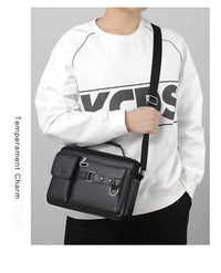 Men's PU Leather Crossbody Messenger Bag – Vintage Designer Style