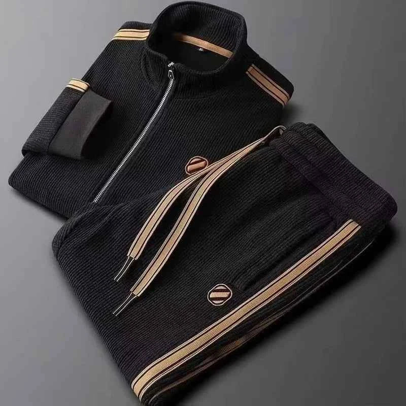 Autumn Sports Men Sets Suit for Men Zipper Hooded Cardigan Jacket Straight leg Sweatpants two-piece Set