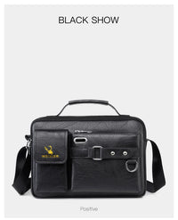 Men's PU Leather Crossbody Messenger Bag – Vintage Designer Style