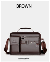 Men's PU Leather Crossbody Messenger Bag – Vintage Designer Style