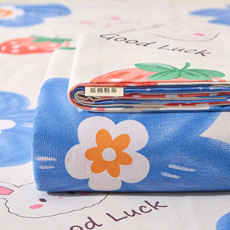 Luxurious 100% Cotton Bed Sheets - Thickened Floral Print for Ultimate Comfort