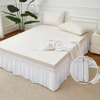 1PC Ruffled Bed Skirts with Ruffles - Double Layers, 200cm x 180/120cm, Wrinkle & Fade Resistant Fabric