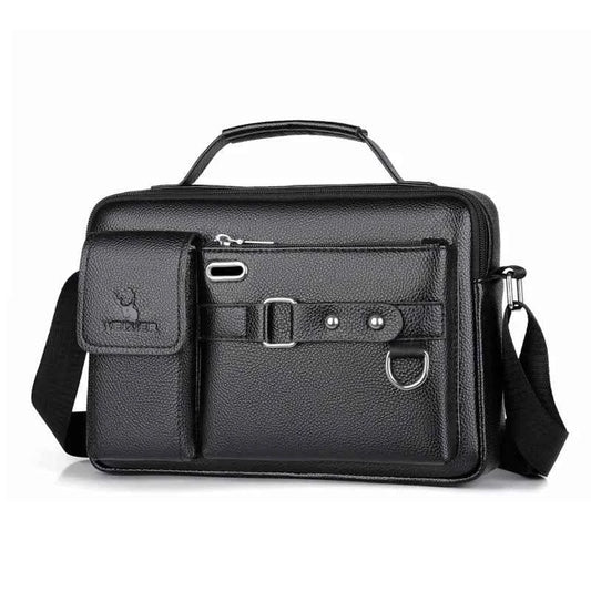 Men's PU Leather Crossbody Messenger Bag – Vintage Shoulder Bag