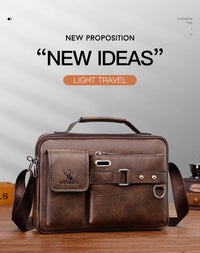 Men's PU Leather Crossbody Messenger Bag – Vintage Designer Style