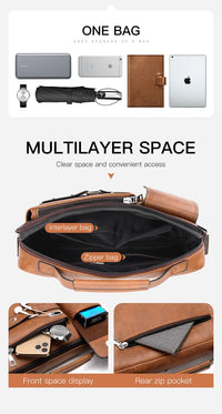 Men's PU Leather Crossbody Messenger Bag – Vintage Designer Style