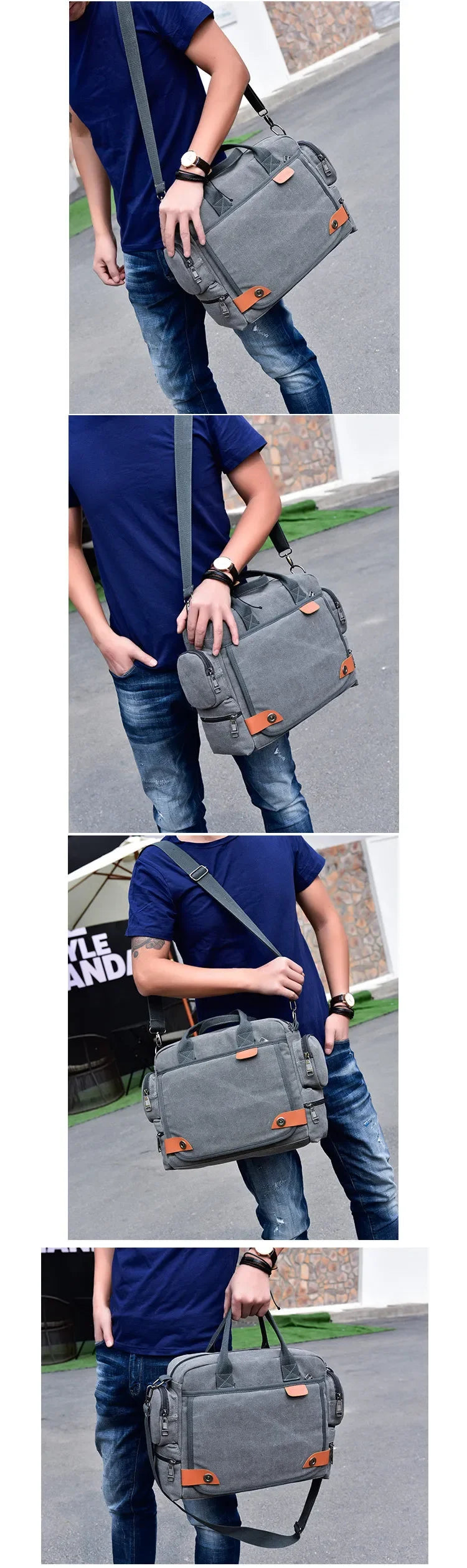 Men's Large Canvas Crossbody Satchel Bag – Travel & Casual Shoulder Bag
