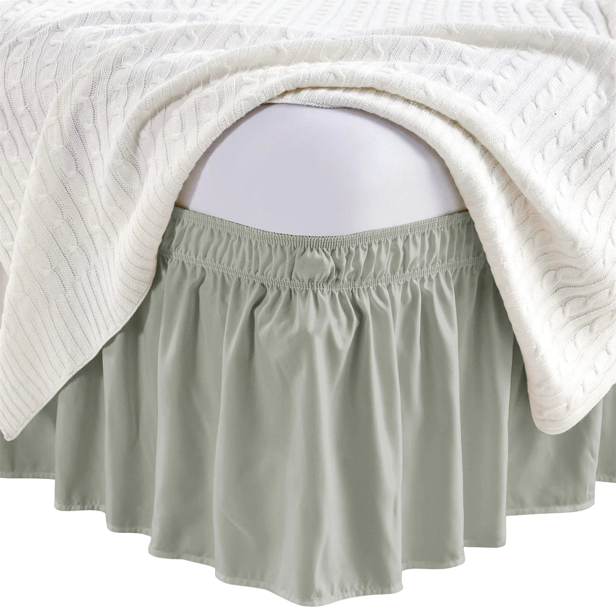 Adjustable Bed Skirt - Elastic Wrap Around, Wrinkle Free & Fade Resistant, Full Size for Women, Men, Kids & Teens Bedding