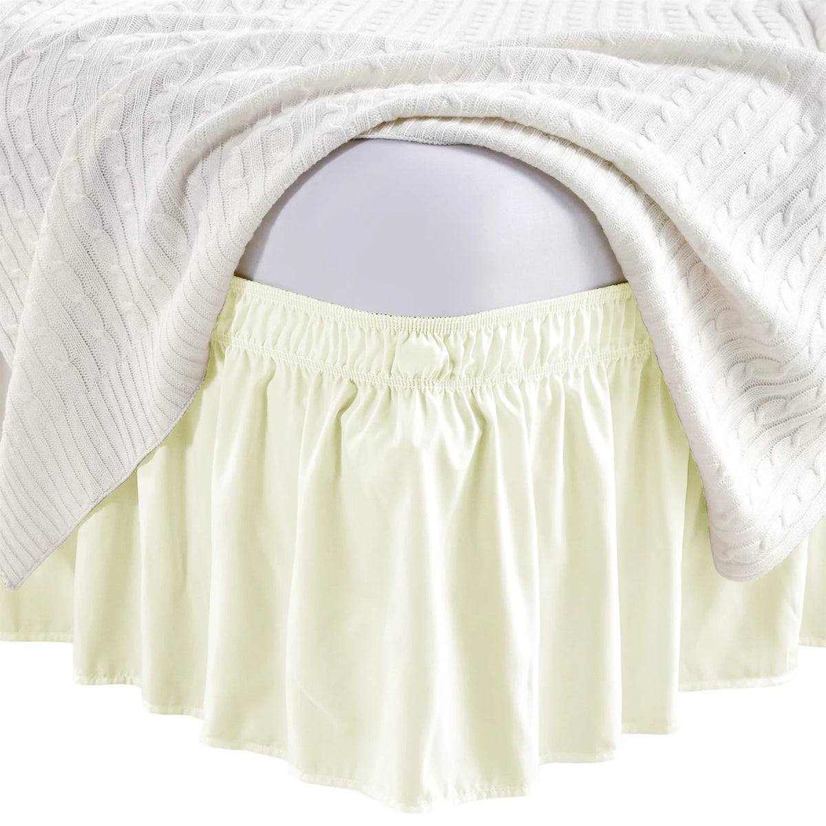 Adjustable Bed Skirt - Elastic Wrap Around, Wrinkle Free & Fade Resistant, Full Size for Women, Men, Kids & Teens Bedding