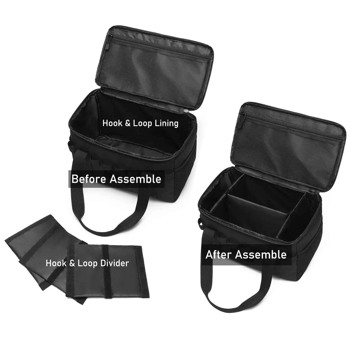 Outdoor Camping Tactical Bag - 14L Large Capacity Multi-Functional Tool & Picnic Gear Organizer with Multiple Compartments Black