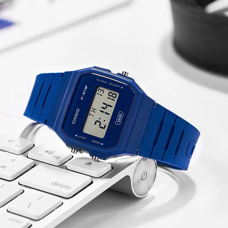 Casio F91W Retro Waterproof Watch - Fashionable Simple Small Square LCD Display Electronic Timepiece