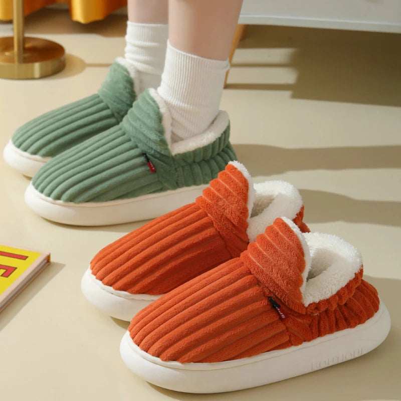 Cosy Comfort: Shevalues Winter Men Slippers – Fluffy Indoor Cotton Boots