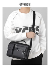 Men's PU Leather Crossbody Messenger Bag – Vintage Designer Style