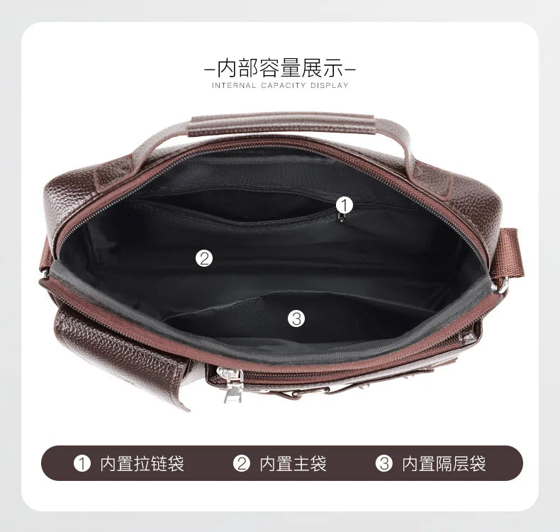Men's PU Leather Crossbody Messenger Bag – Vintage Shoulder Bag