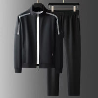 Men's Cotton Sports Suit Set – Stylish Stand Collar Sweatshirt and Casual Cardigan Pants
