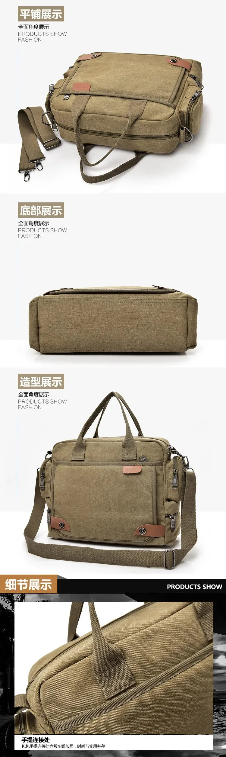 Men's Large Canvas Crossbody Satchel Bag – Travel & Casual Shoulder Bag