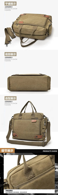 Men's Large Canvas Crossbody Satchel Bag – Travel & Casual Shoulder Bag