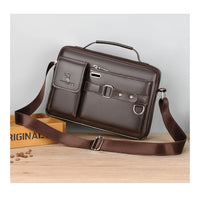 Men's PU Leather Crossbody Messenger Bag – Vintage Designer Style