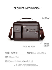 Men's PU Leather Crossbody Messenger Bag – Vintage Designer Style