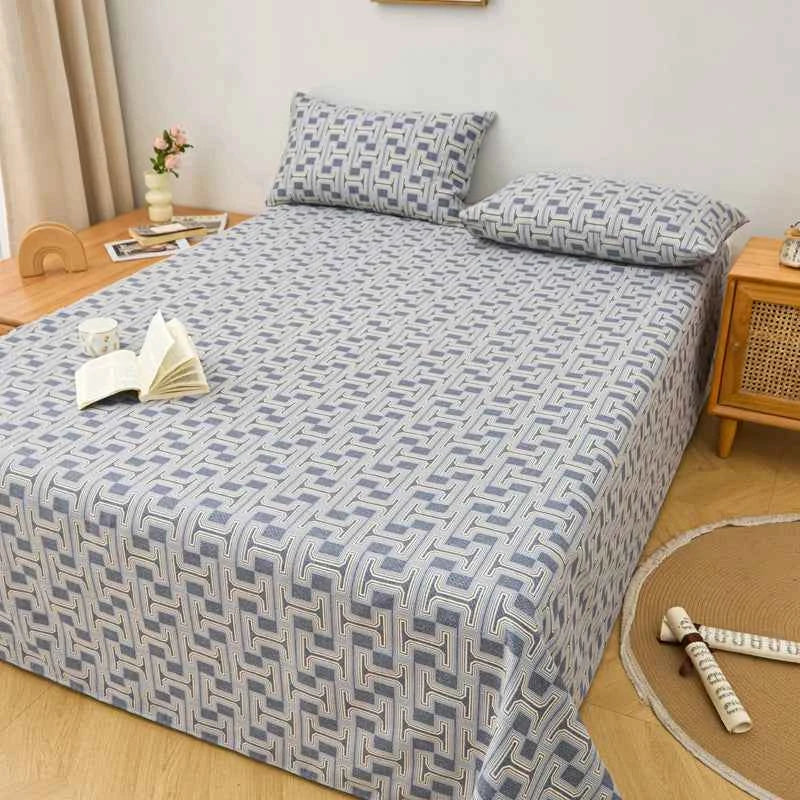 100% Cotton Thickened Bed Sheet Plant Flowers Printed Single Double Top King Sheets Pure Cotton Single Size Kids Bed Linen