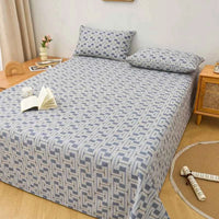 100% Cotton Thickened Bed Sheet Plant Flowers Printed Single Double Top King Sheets Pure Cotton Single Size Kids Bed Linen