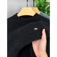 High End Winter Chenille Sweater for Men with Plush and Thickened Round Neck Integrated Plush and Plush Knitted Pullover Top