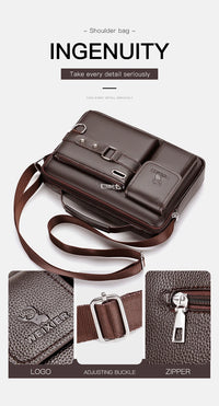Men's PU Leather Crossbody Messenger Bag – Vintage Designer Style