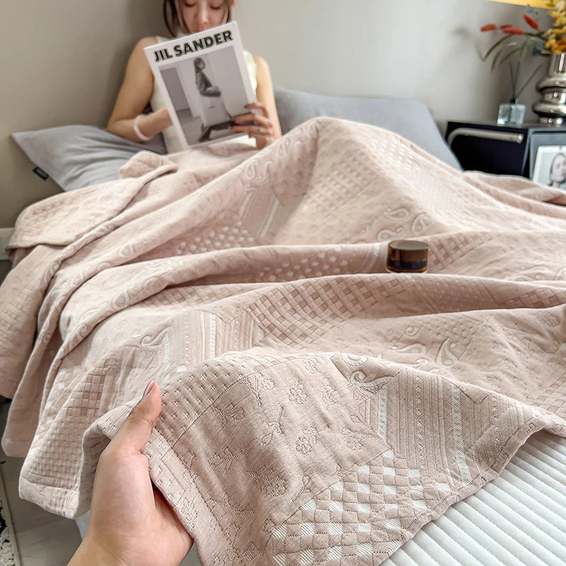 Experience Ultimate Comfort with Our Luxury Cotton Throw Blanket