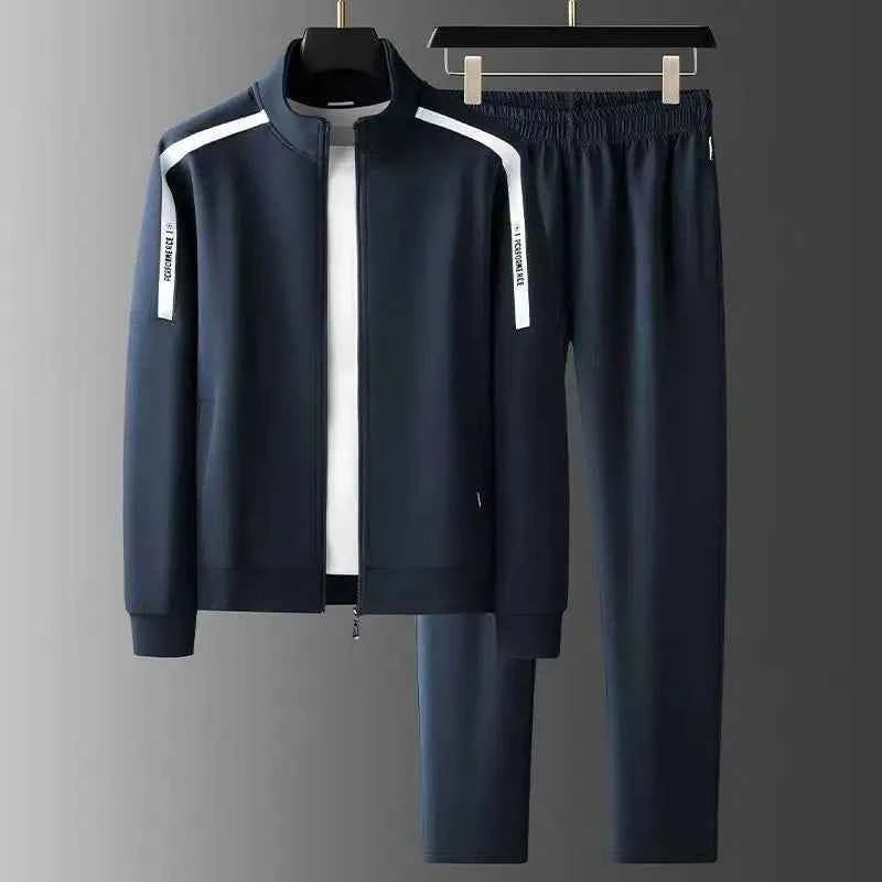Spring Autumn New Men's Cotton Sports Suit Stand Collar Sweatshirt Casual Stylish Cardigan Jacket Pants Men sets